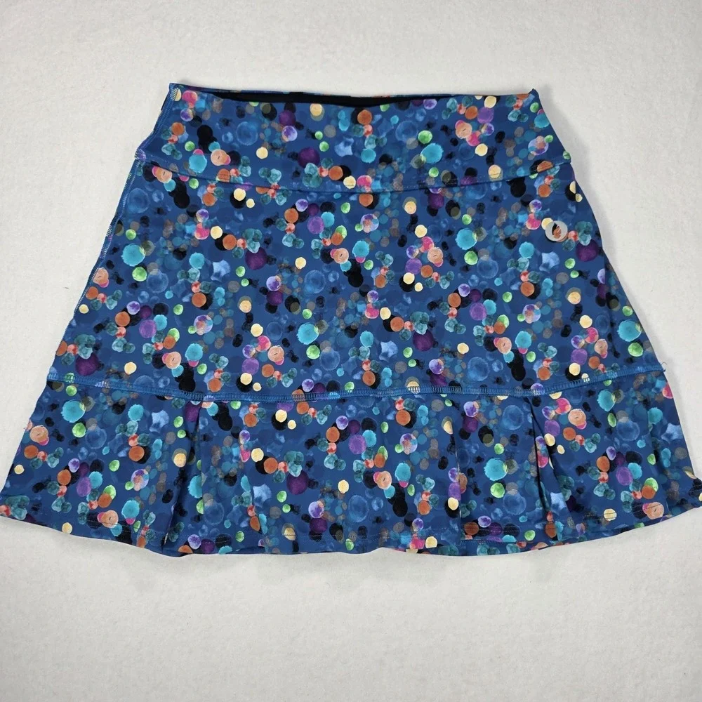 Dona Jo Womens Pickleball Tennis Golf Athletic Wear Polka-Dot Skort Skirt Size S